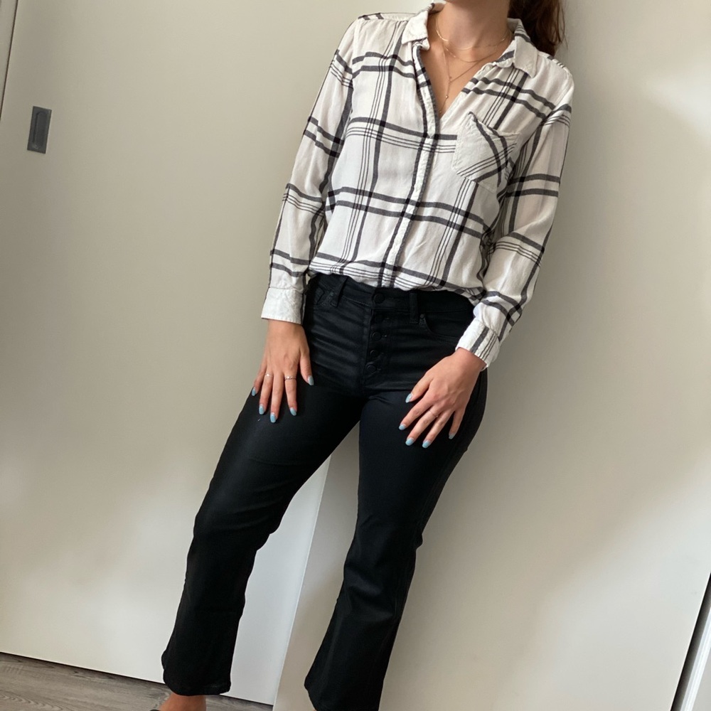 American Eagle Black and White Flannel